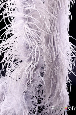 Boa en plumes d'autruche - 4 plis, 2 m - gris argenté